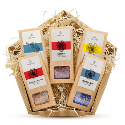 Geschenkset Mary Rose eetbare bloemen