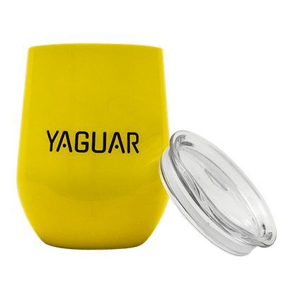 TermoLid – thermobeker voor yerba mate met deksel – Yaguar (geel) – 350 ml