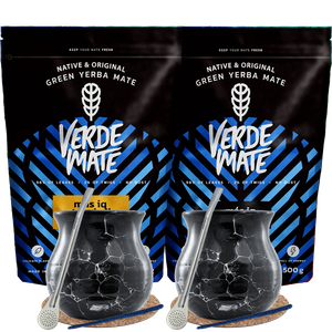 Yerba Mate Mas IQ set voor twee Bombilla 2x500