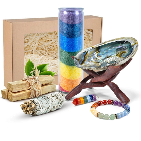 Geschenkset voor rituelen en werken met chakra's: wierook + sieraden + accessoires