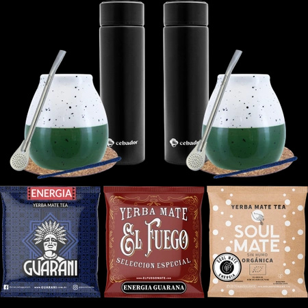 Yerba Mate starter kit Thermos 3x50g voor paar