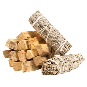 2 x Witte salie rol + Palo santo 200g set