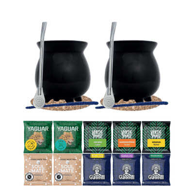 Yerba Mate Set 10x50g 2x Kalebas + 2x Bombilla