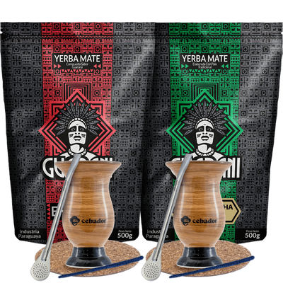 Yerba Mate set voor twee Bombilla Matero 1000g