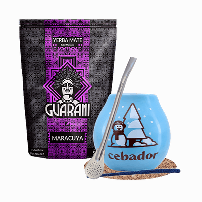 Set Yerba Mate Maracuya + kalebas 500g