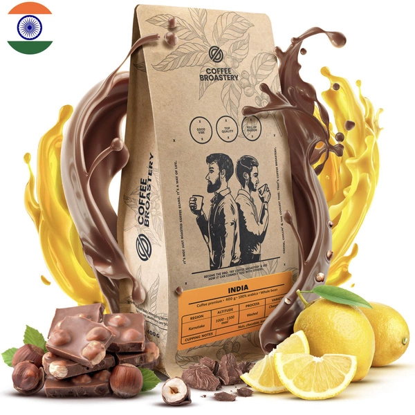 Coffee Broastery - Hele Bonen Koffie India Karnataka Premium 400g