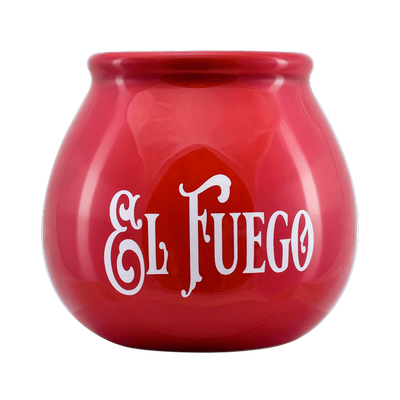 Keramische kalebas met El Fuego logo (rood) 300ml