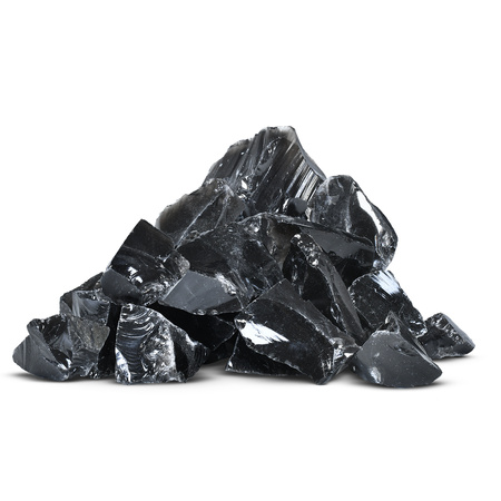 Zwart Obsidiaan (ruwe steen) 1 stuk.