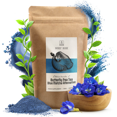 Mary Rose – Blue Matcha Alternative – Butterfly Pea Tea (poeder) 100 g