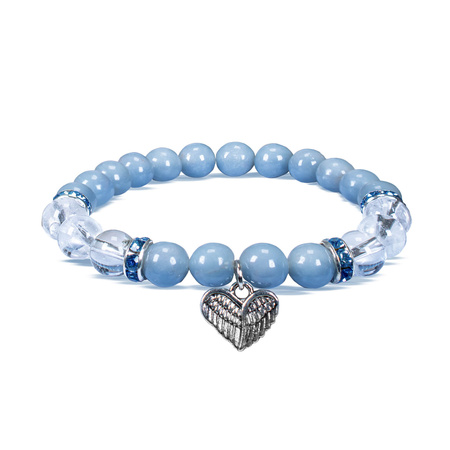 Armband met angeliet en bergkristal – Heart