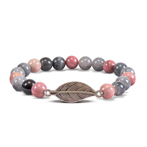 Armband Mala met rhodoniet en rookkwarts