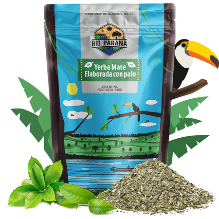 Yerba Mate Rio Parana Set VOOR TWEE Kalebas Bombilla 1000g