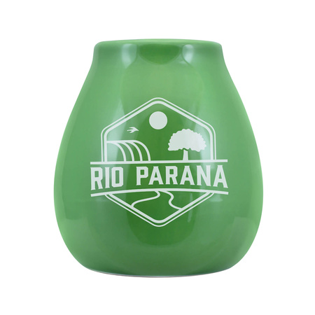 Keramische kalebas met Rio Parana logo (groen) 330 ml