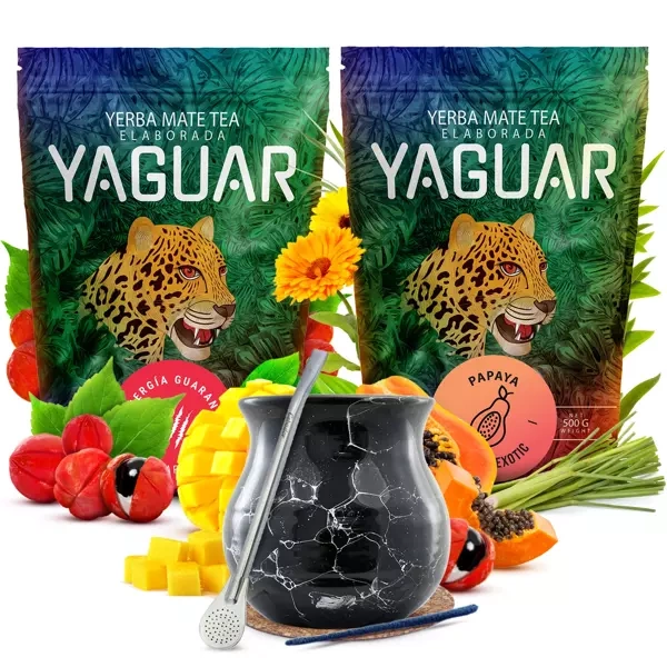 Yerba mate set Yaguar keramische kalebas bombilla