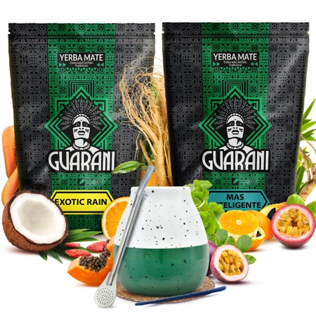 Yerba mate set Guarani keramische kalebas bombilla