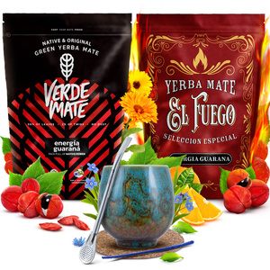 Yerba Mate set Verde Mate El Fuego Energia 2x500g + accessoires