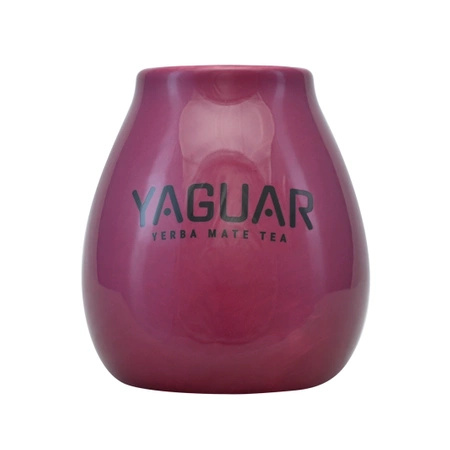 Keramische kalebas met Yaguar logo (paars) 350ml