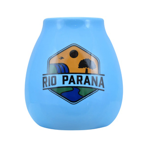 Keramische kalebas met Rio Parana logo (blauw) 330 ml