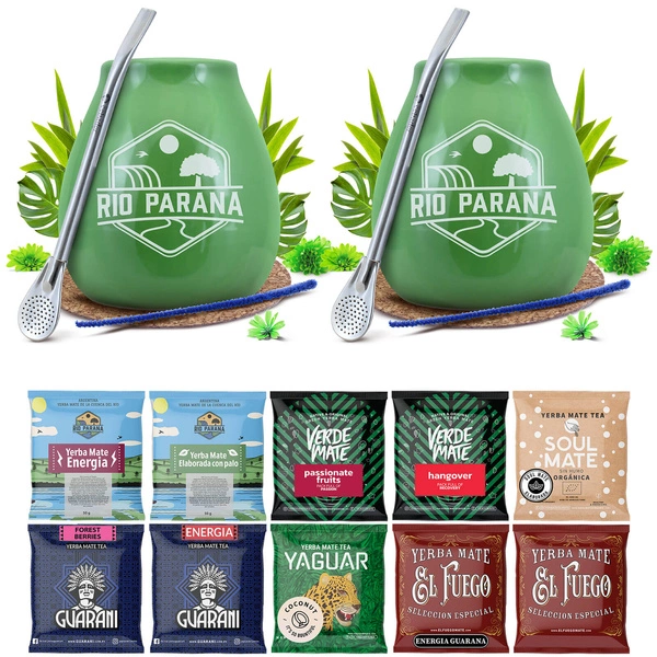 Yerba Mate Set VOOR TWEE Kalebas Bombilla